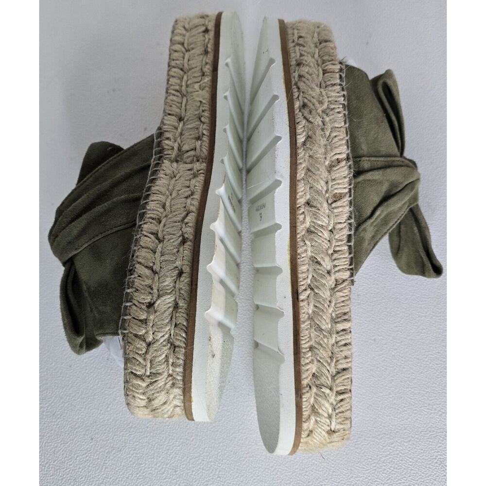 ERIC MICHAEL Sybil Suede Sandals Wedges Made in Spain Sage Green Sz 39-US 8-8.5 - Picture 2 of 8